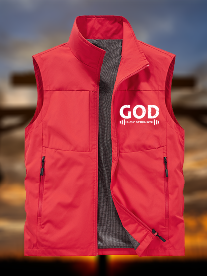 God Is My Strength Jesus God Christian Outdoor Quick-dry Vest