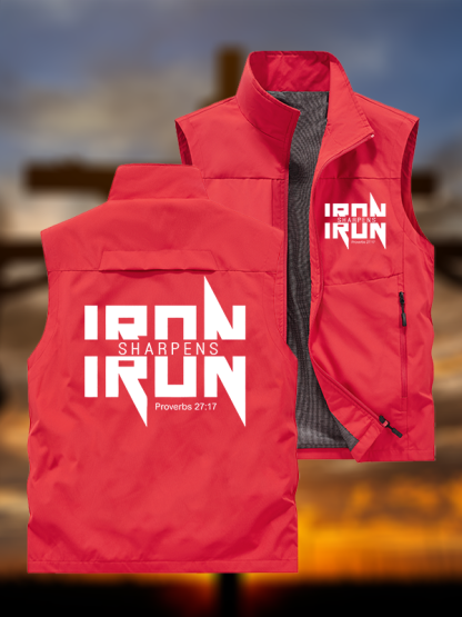 IRON SHARPENS IRON Proverbs 27:17 Jesus God Christian Outdoor Quick-dry Vest