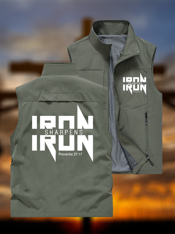 IRON SHARPENS IRON Proverbs 27:17 Jesus God Christian Outdoor Quick-dry Vest