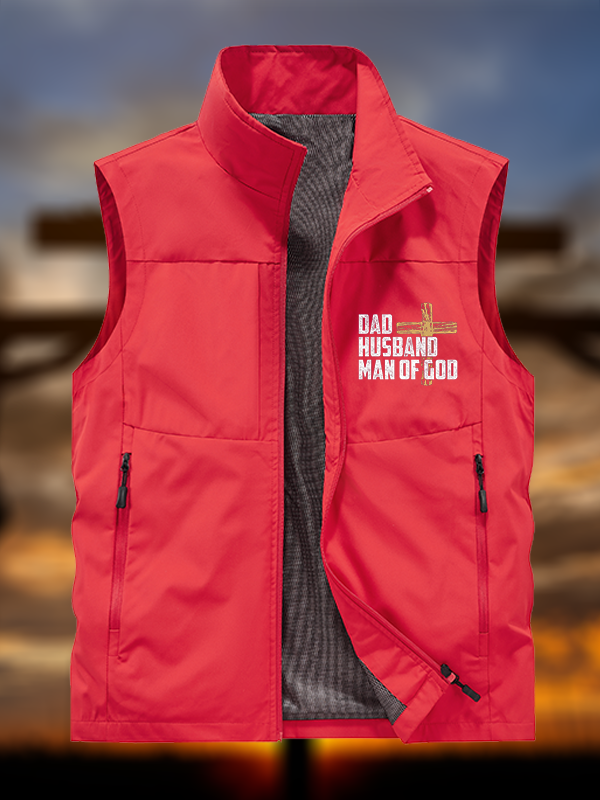 Dad, Husband, Man Of God  Jesus God Christian Outdoor Quick-dry Vest
