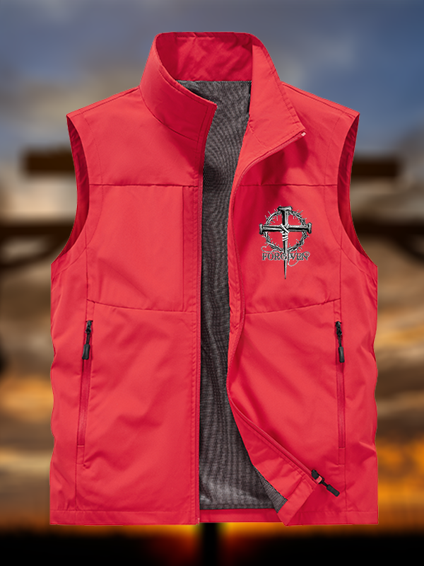 Cross Forgiven Jesus God Christian Outdoor Quick-dry Vest