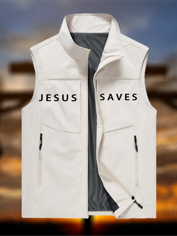 Jesus Saves Jesus God Christian Outdoor Quick-dry Vest