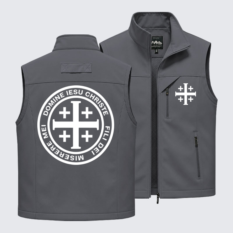 Outdoor Utility Vest - Domine Iesu Christe Jerusalem Cross