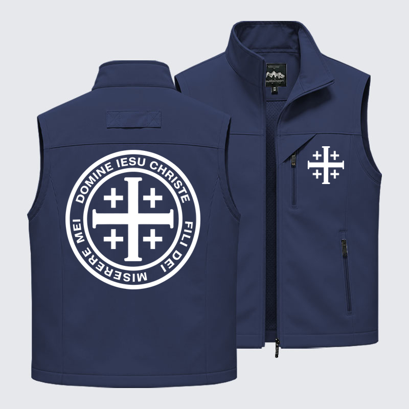 Outdoor Utility Vest - Domine Iesu Christe Jerusalem Cross
