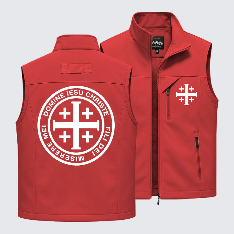 Outdoor Utility Vest - Domine Iesu Christe Jerusalem Cross