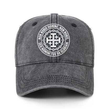 [Copy]Heritage Washed Cap - Make No Peace with Evil Knight Templar Jerusalem Cross