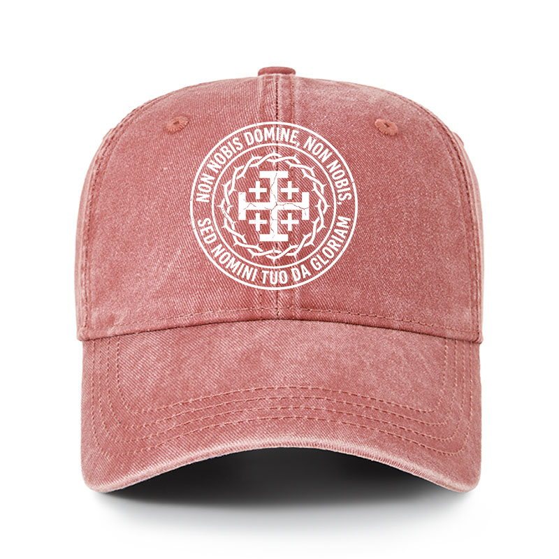 [Copy]Heritage Washed Cap - Make No Peace with Evil Knight Templar Jerusalem Cross