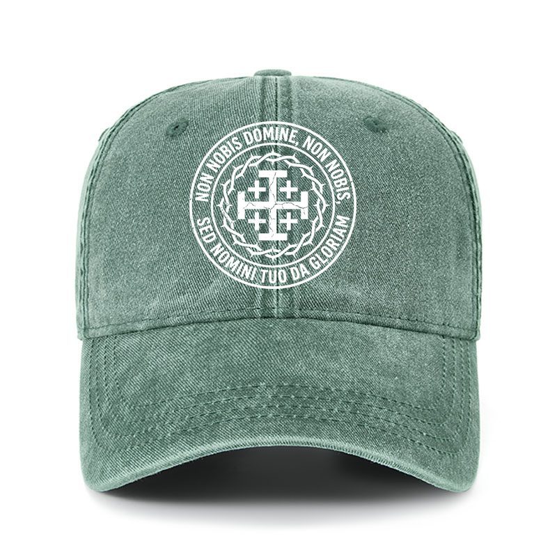 [Copy]Heritage Washed Cap - Make No Peace with Evil Knight Templar Jerusalem Cross
