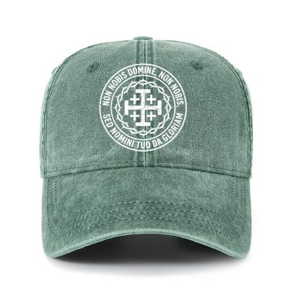 [Copy]Heritage Washed Cap - Make No Peace with Evil Knight Templar Jerusalem Cross