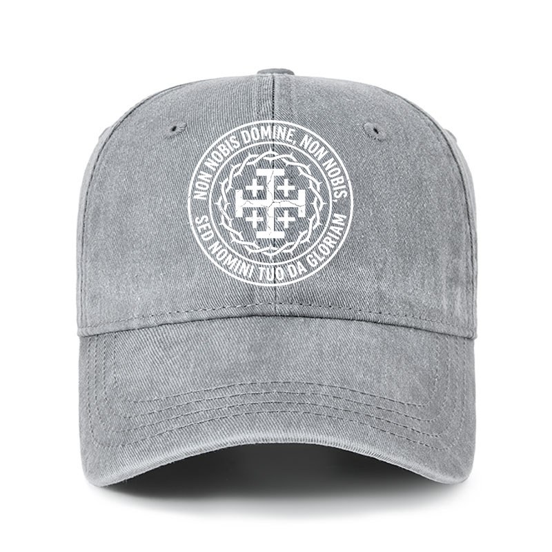 [Copy]Heritage Washed Cap - Make No Peace with Evil Knight Templar Jerusalem Cross