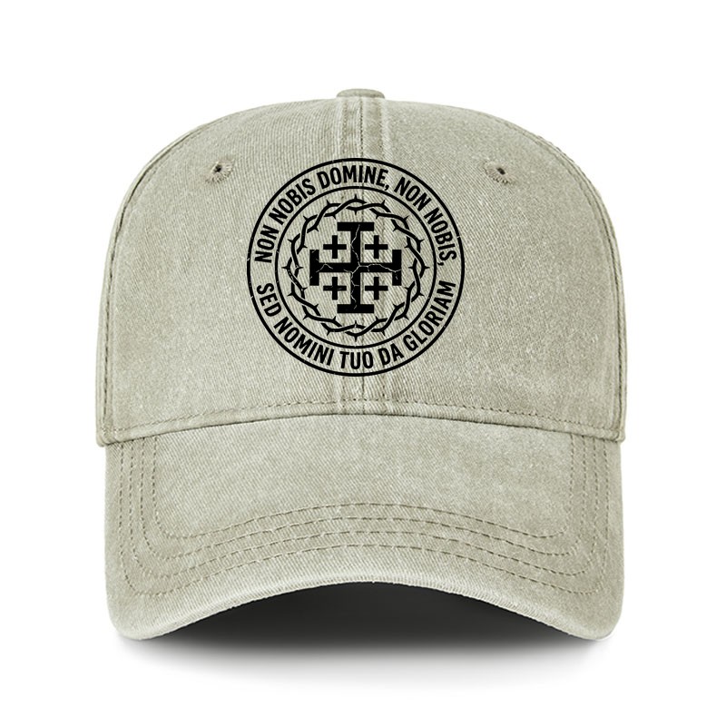 [Copy]Heritage Washed Cap - Make No Peace with Evil Knight Templar Jerusalem Cross