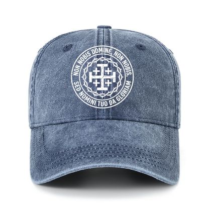 [Copy]Heritage Washed Cap - Make No Peace with Evil Knight Templar Jerusalem Cross