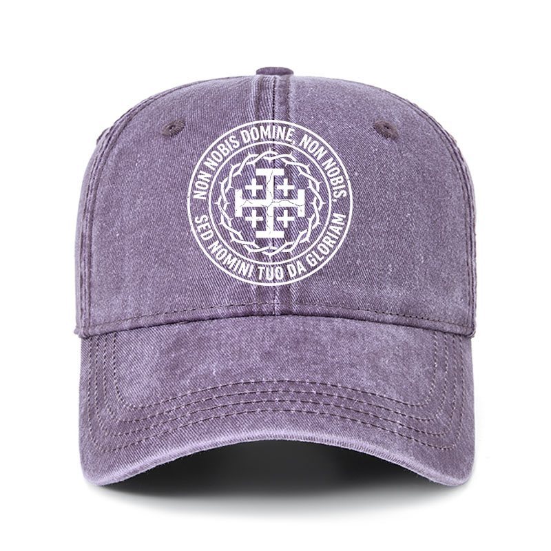 [Copy]Heritage Washed Cap - Make No Peace with Evil Knight Templar Jerusalem Cross