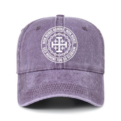 [Copy]Heritage Washed Cap - Make No Peace with Evil Knight Templar Jerusalem Cross
