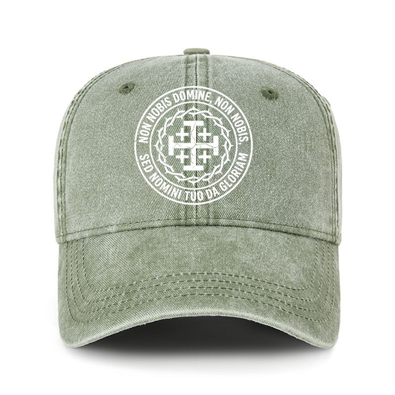 [Copy]Heritage Washed Cap - Make No Peace with Evil Knight Templar Jerusalem Cross