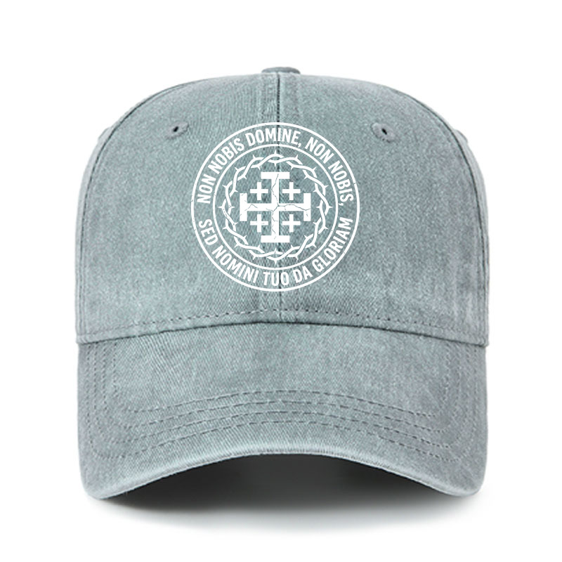 [Copy]Heritage Washed Cap - Make No Peace with Evil Knight Templar Jerusalem Cross