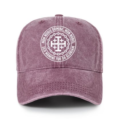 [Copy]Heritage Washed Cap - Make No Peace with Evil Knight Templar Jerusalem Cross