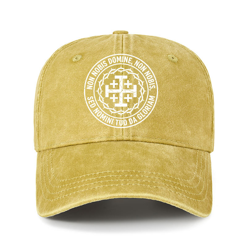 [Copy]Heritage Washed Cap - Make No Peace with Evil Knight Templar Jerusalem Cross