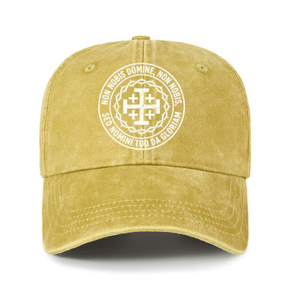 [Copy]Heritage Washed Cap - Make No Peace with Evil Knight Templar Jerusalem Cross