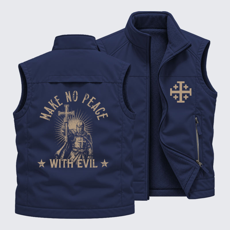 Fleece-LinedOutdoor Utility Vest - Make No Peace With Evil