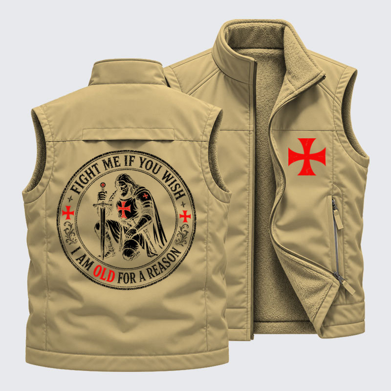 Fleece-LinedOutdoor Utility Vest - Fight Me If You Wish I Am Old For A Reason