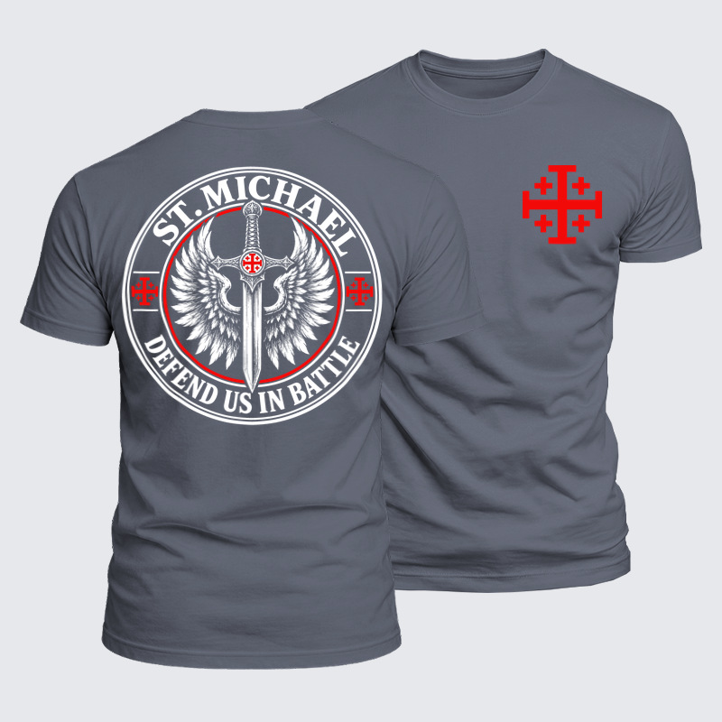 Luxe Mercerized Cotton Tee -St. Michael – Defend Us in Battle