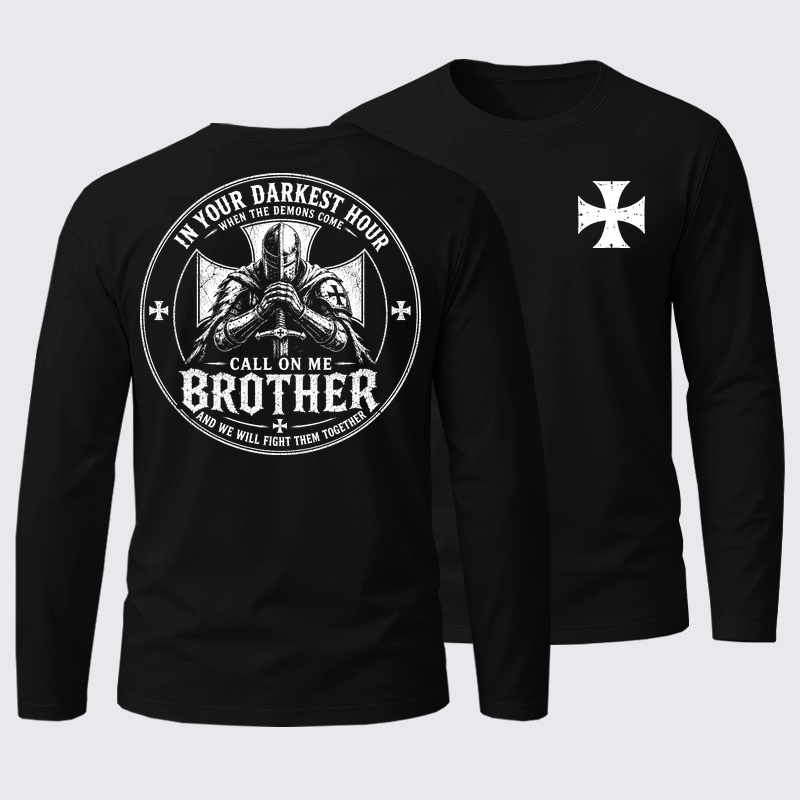 Call On Me Brother – Knights of Faith Cotton Long Sleeve T-Shirt