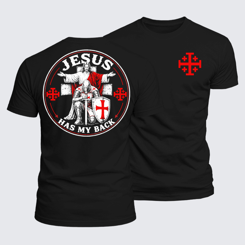 Luxe Mercerized Cotton Tee - Jesus Has My Back 