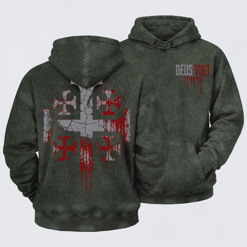 Deus VultWashed Hoodie- Deus Vult