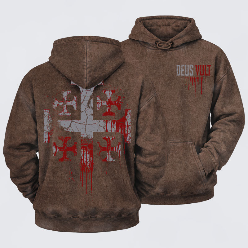 Deus VultWashed Hoodie- Deus Vult