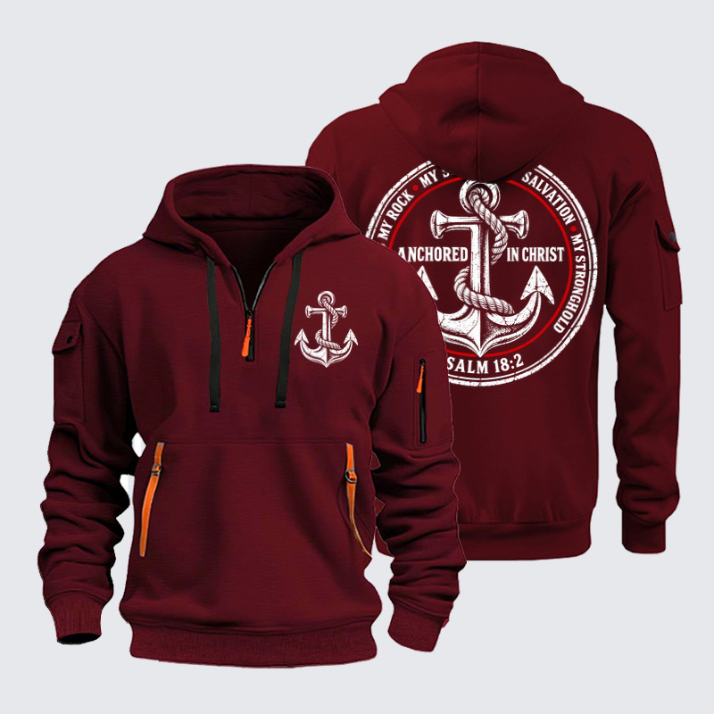Zipper Hoodies –Anchored in Christ – Psalm 18:2