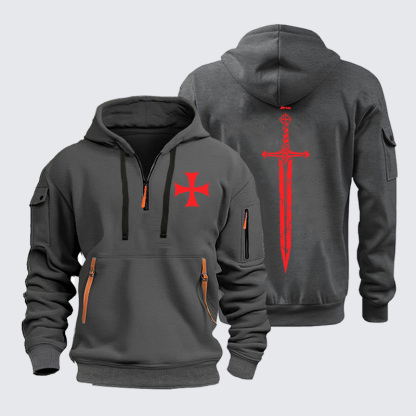 Zipper Hoodies –Crusader Cross & Sword – Christian Knight