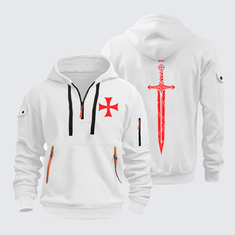 Zipper Hoodies –Crusader Cross & Sword – Christian Knight