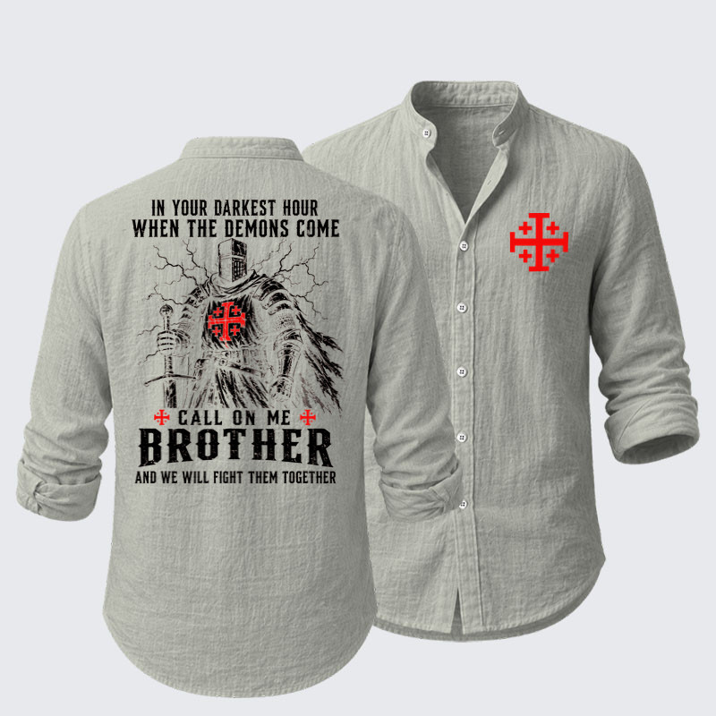 Make No Peace with Evil Knight Templar Cross Resort Casual Shirt-soulsbelief