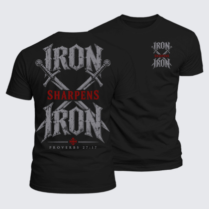 Luxe Mercerized Cotton Tee - Iron Sharpens Iron Proverbs 27:17