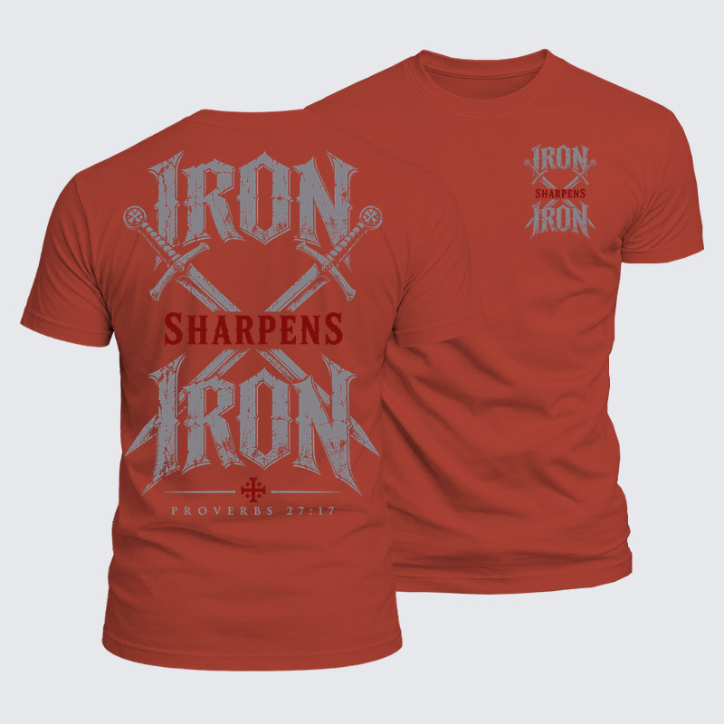 Luxe Mercerized Cotton Tee - Iron Sharpens Iron Proverbs 27:17