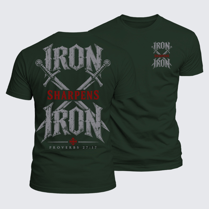 Luxe Mercerized Cotton Tee - Iron Sharpens Iron Proverbs 27:17