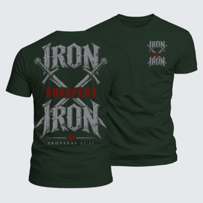 Luxe Mercerized Cotton Tee - Iron Sharpens Iron Proverbs 27:17