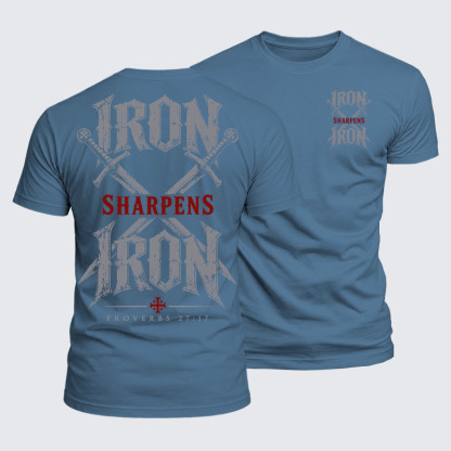 Luxe Mercerized Cotton Tee - Iron Sharpens Iron Proverbs 27:17