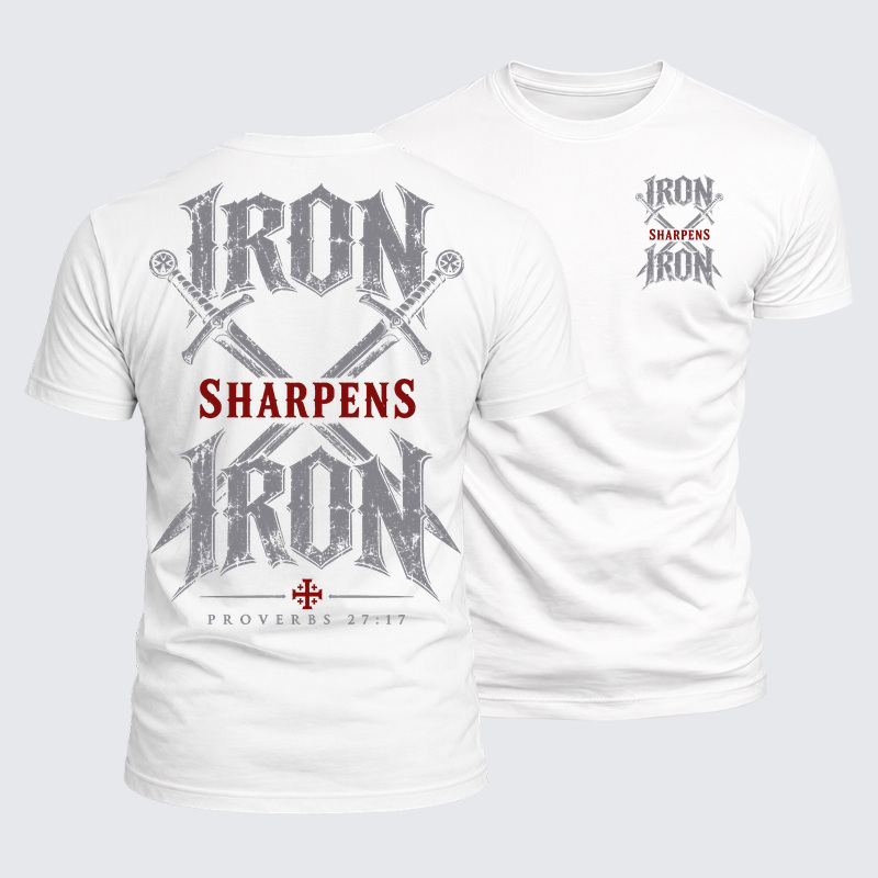 Luxe Mercerized Cotton Tee - Iron Sharpens Iron Proverbs 27:17
