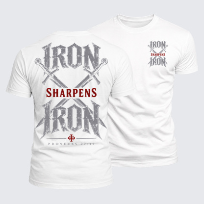 Luxe Mercerized Cotton Tee - Iron Sharpens Iron Proverbs 27:17