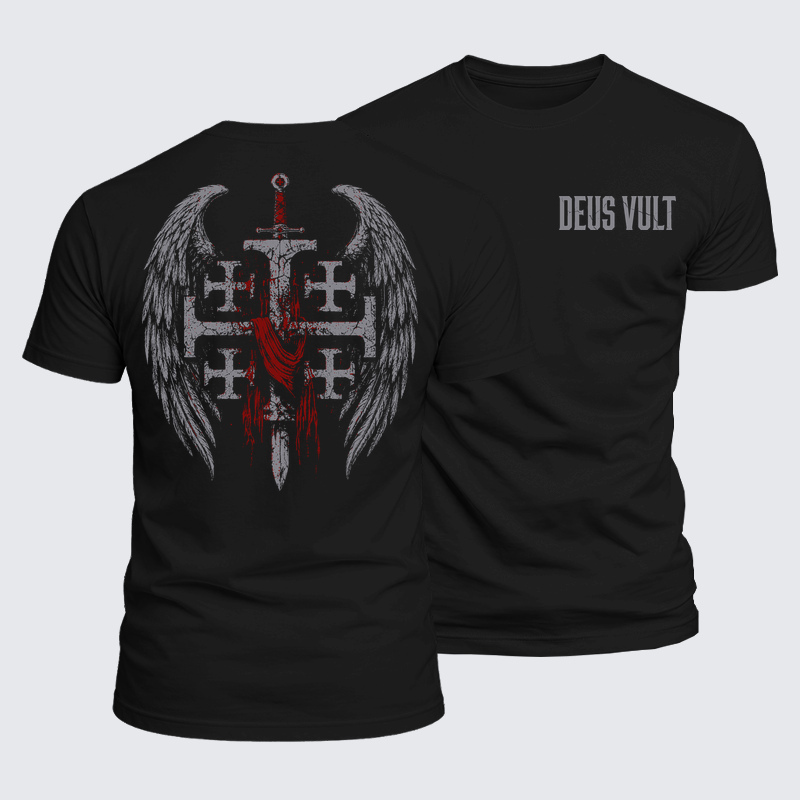 Luxe Mercerized Cotton Tee - Deus Vult: God Wills It