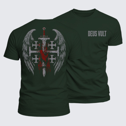 Luxe Mercerized Cotton Tee - Deus Vult: God Wills It