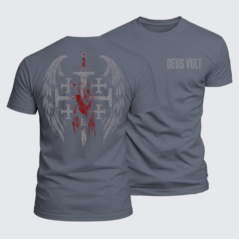 Luxe Mercerized Cotton Tee - Deus Vult: God Wills It