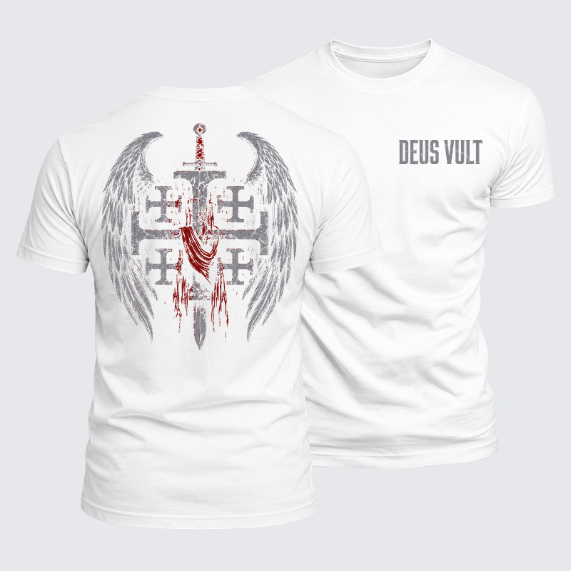 Luxe Mercerized Cotton Tee - Deus Vult: God Wills It