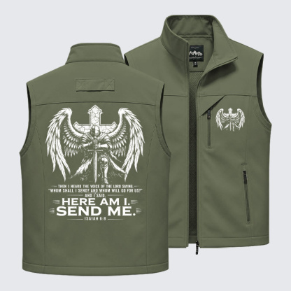 Here I Am Send Me Isaiah 6:8 Knight Templar Crusader Outdoor Quick-dry Vest