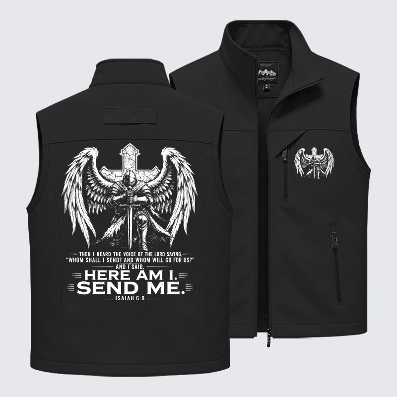 Here I Am Send Me Isaiah 6:8 Knight Templar Crusader Outdoor Quick-dry Vest