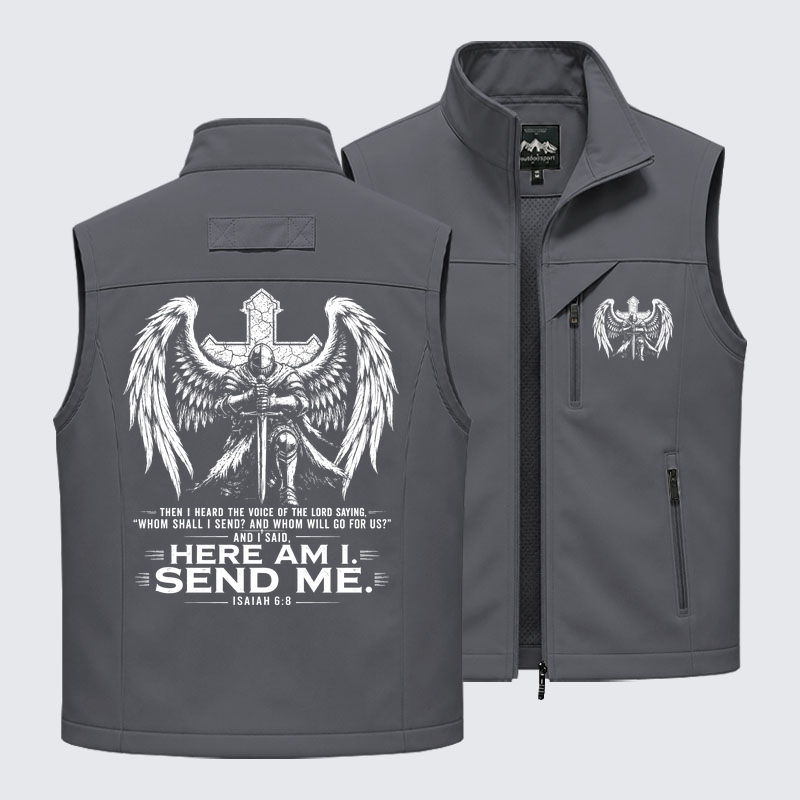 Here I Am Send Me Isaiah 6:8 Knight Templar Crusader Outdoor Quick-dry Vest