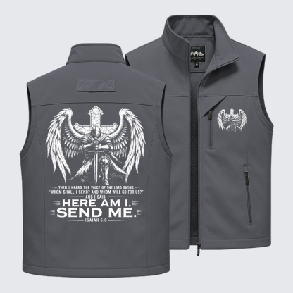 Here I Am Send Me Isaiah 6:8 Knight Templar Crusader Outdoor Quick-dry Vest