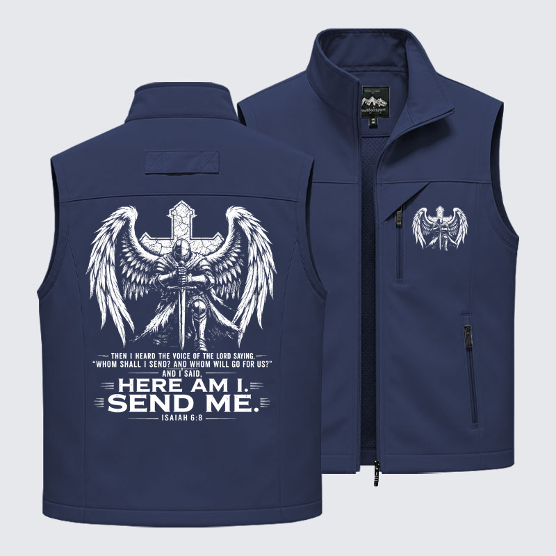 Here I Am Send Me Isaiah 6:8 Knight Templar Crusader Outdoor Quick-dry Vest